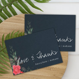 Elegant Peach Orange Blommigt Kärlek & Tack Bröllo