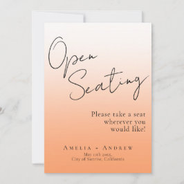 Elegant Peach Orange Fuzz Bröllop Öppet säte