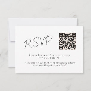 Elegant Peach Orange Fuzz QR-kodBröllop OSA Kort