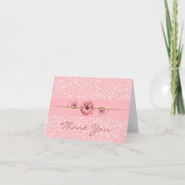 Elegant Peach Rosa Blommigt Tack Notecard