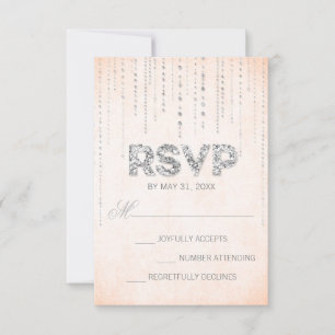 Elegant Peach & Silver Gnistra OSA Kort