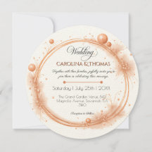 Elegant Peach Sparkle Wedding Script Calligraphy