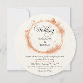 Elegant Peach Sparkle Wedding Script Calligraphy Inbjudningar