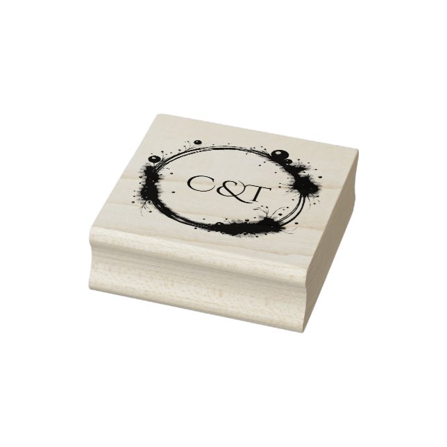 Elegant Peach Sparkle Wedding Script Calligraphy Stämpel (Stämpel)