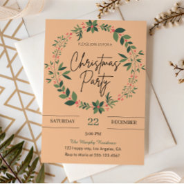 Elegant Peach WANDERS Jul Party Inbjudningar