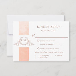 Elegant Peach Watercolor Bröllop Monogram OSA