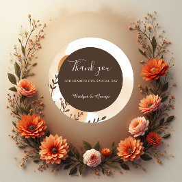 Elegant Peach Watercolor Ram Runt Klistermärke