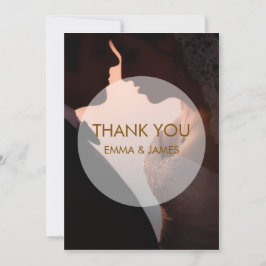 Elegant Peach Wedding Thank You Flat Card Tack Kort