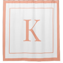 Elegant Peach White-skript Monogram Brev
