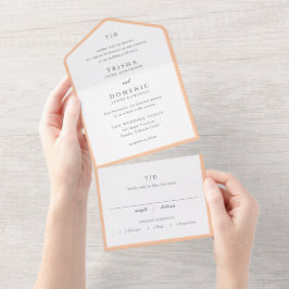Elegant Peachy Monogram Modern Bröllop