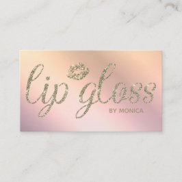 Elegant Peachy Rosa Lip Gloss Visitkort