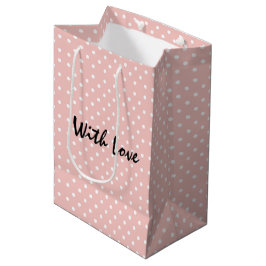Elegant Peachy Rosa Polka bortfaller Mönster med K