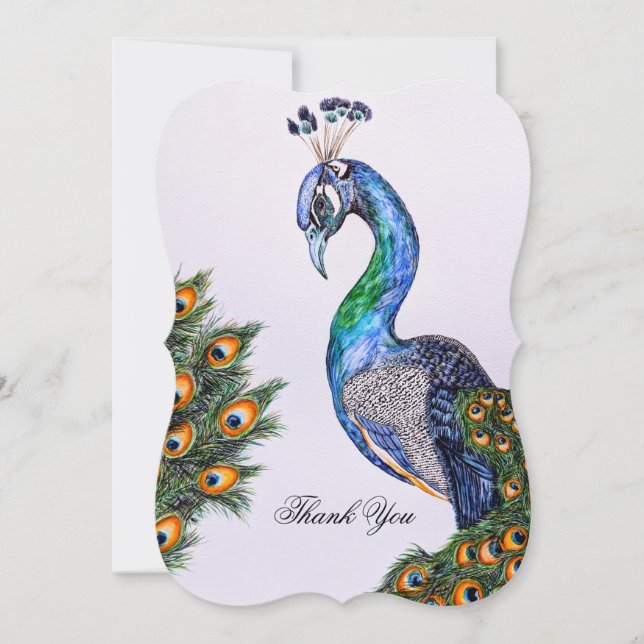 Elegant Peacock Anpassningsbar Greeting Card (Framsida)