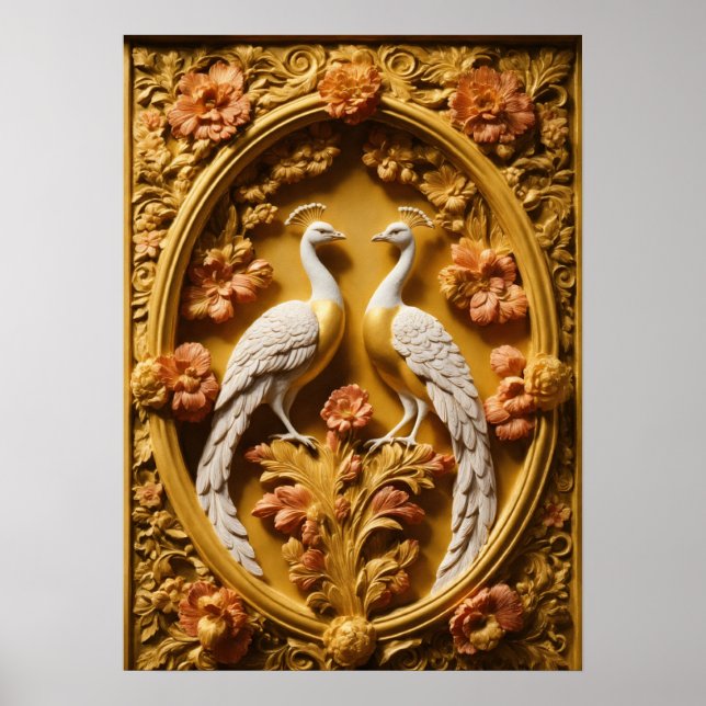 Elegant Peacock Art - Förbättra ditt utrymme Poster (Framsidan)