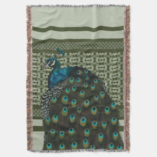 Elegant Peacock Bird Älskare Filt