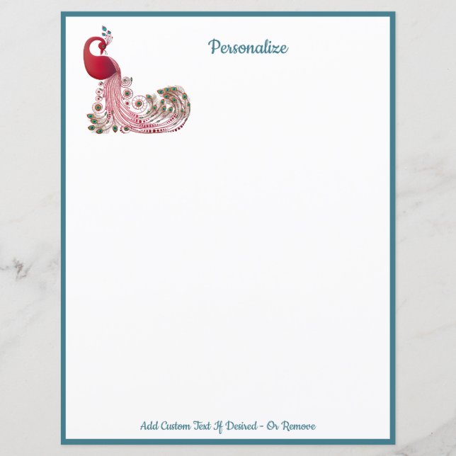 Elegant Peacock Bird Personalize (Framsida)