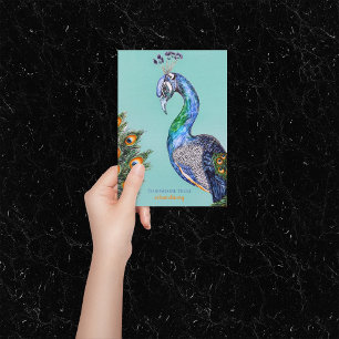 Elegant Peacock Birthday Foleting Card Kort