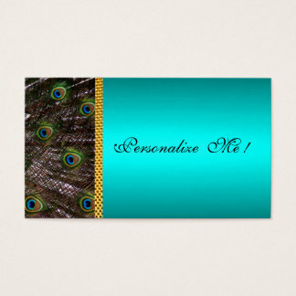 Elegant Peacock Card Spara Coolan Date Mint Grönt Visitkort