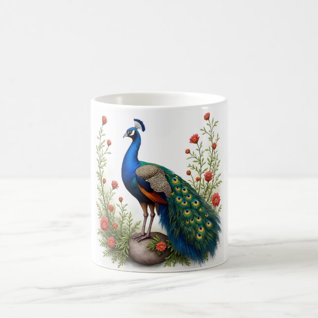Elegant Peacock Coffee Mugg (Center)