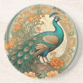 Elegant Peacock Decorative Ceramic Tile Underlägg