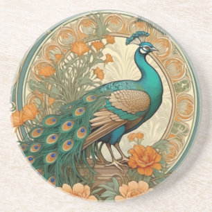 Elegant Peacock Decorative Ceramic Tile Underlägg