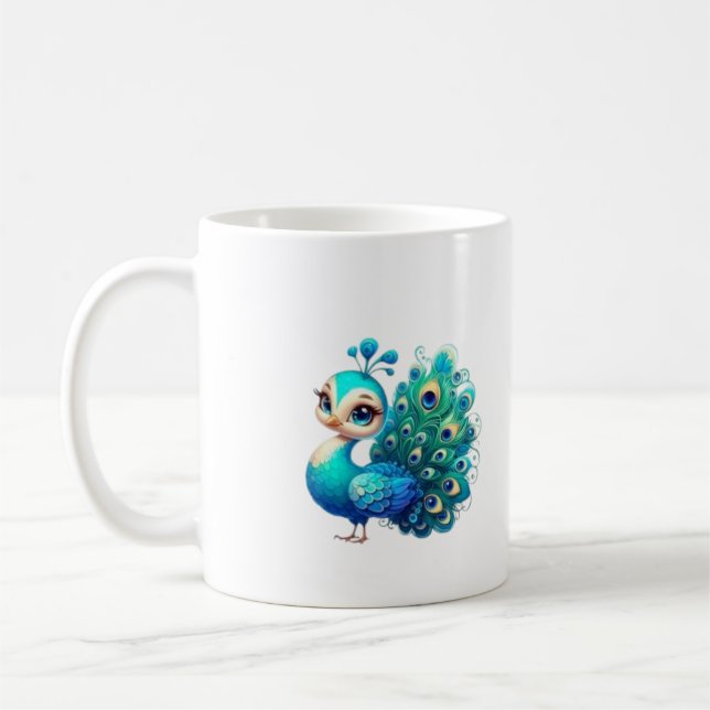 Elegant Peacock Design Kopp (Vänster)