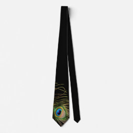 Elegant Peacock Feather Black Tie Slips