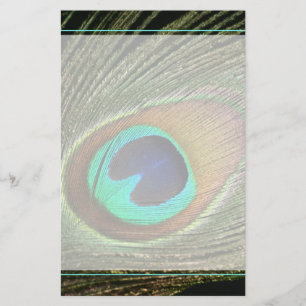 Elegant Peacock Feather Brevpapper