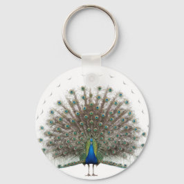 Elegant Peacock Feather Mandala Nyckelring