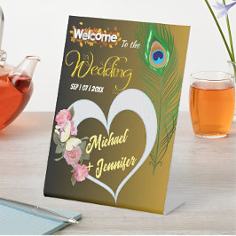 Elegant Peacock Feather & Ro Personligt bröllp