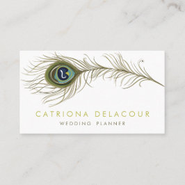 Elegant Peacock Feather Snyggt, Affärskort Visitkort