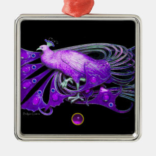 ELEGANT PEACOCK I LILA AMETHYST JULGRANSPRYDNAD METALL