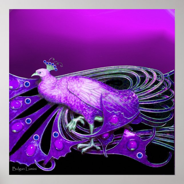 ELEGANT PEACOCK I LILA POSTER (Framsidan)