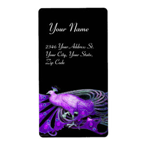 ELEGANT PEACOCK IN LILA AND BLACK FRAKTSEDEL