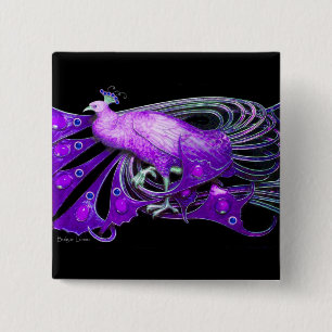 ELEGANT PEACOCK IN LILA VIOLET,SVART KNAPP