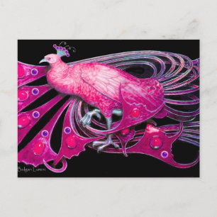 ELEGANT PEACOCK IN ROSA FUCHSIA BLACK VYKORT