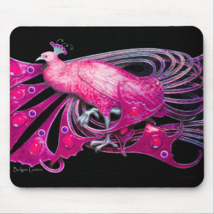 ELEGANT PEACOCK JEWEL IN ROSA FUCHSIA BLACK MUSMATTA