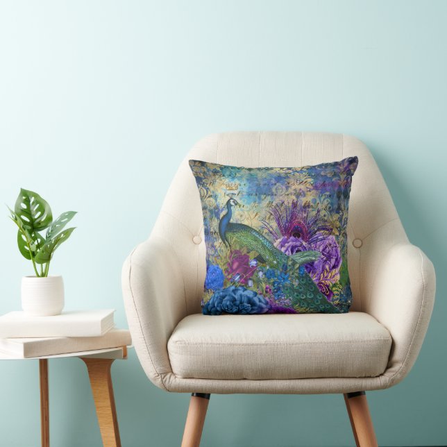 Elegant Peacock Kudde (Stol)