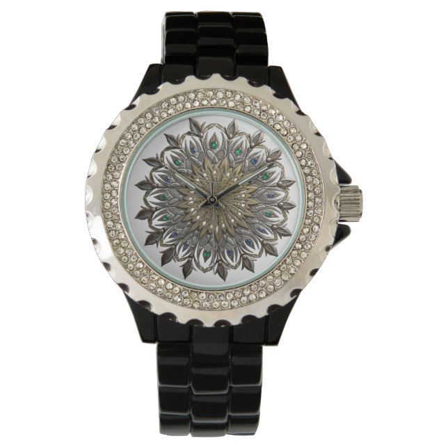 Elegant Peacock Mandala Watch Armbandsur (Framsida)