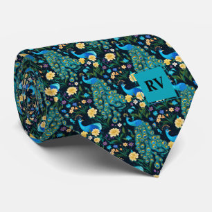 Elegant Peacock Monogram Bröllop Slips