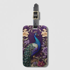Elegant Peacock på Lila William Morris Inspired Bagagebricka