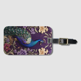 Elegant Peacock på Lila William Morris Inspired Bagagebricka