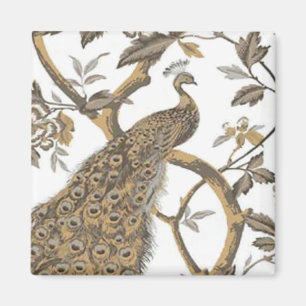 Elegant Peacock på vit magnet