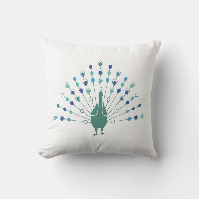 Elegant Peacock Silhouette Kudde (Framsida)