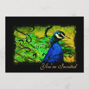 Elegant Peacock Swirl-inbjudan till Tillfällen Inbjudningar