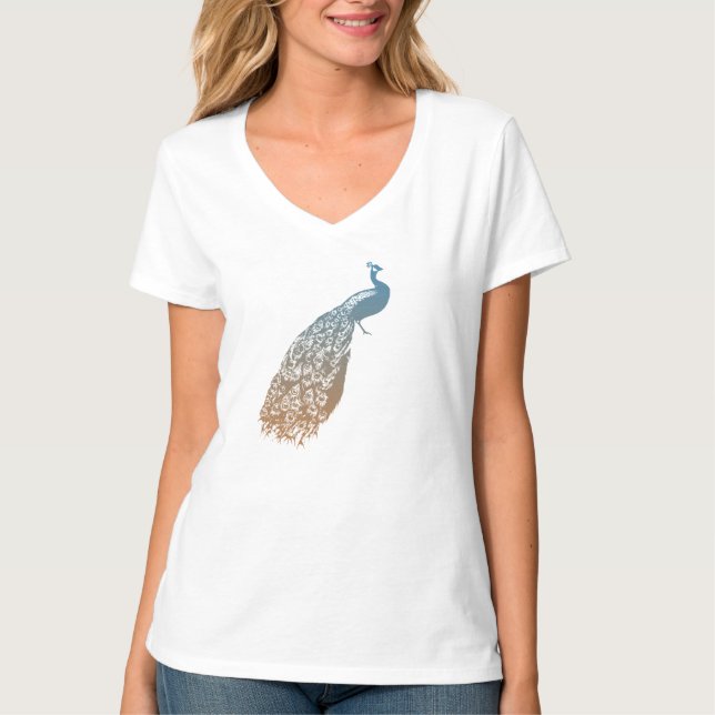 Elegant Peacock T-shirt (Framsida)