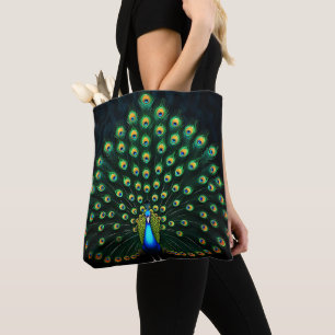 Elegant Peacock Tote Bag Tygkasse