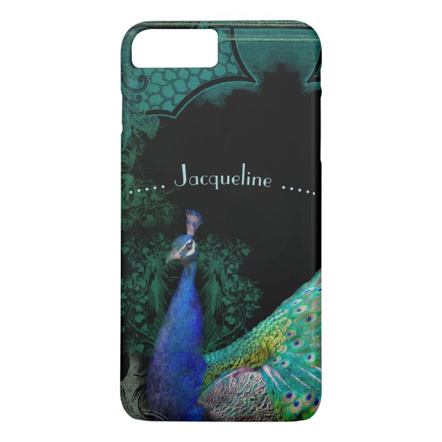 Elegant Peacock w Scrollss Personlig Designer Case-Mate iPhone Skal (Baksida)