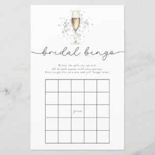 Elegant Pearals & Prosecco Möhippa Bingo Game Card