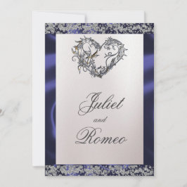 Elegant Pearl, Blue Ribbon & Sparkle Inbjudningar